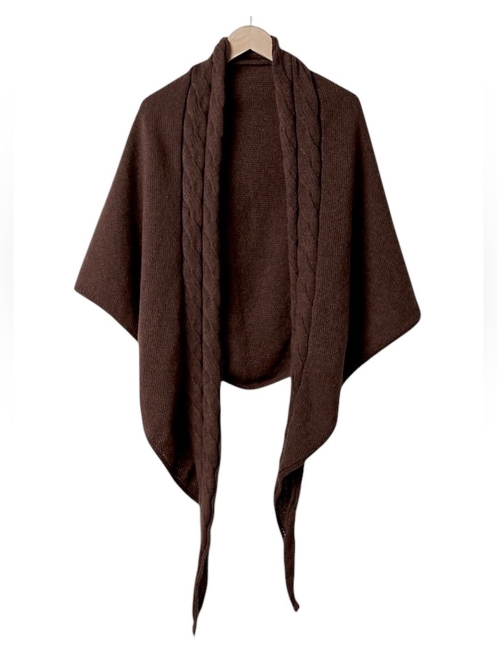 Free People Coastline Cable Knit Scarf Brown One Size